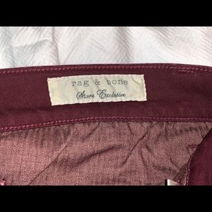 RAG & BONE MEN’S BURGUNDY STRETCH SKINNY CHINO